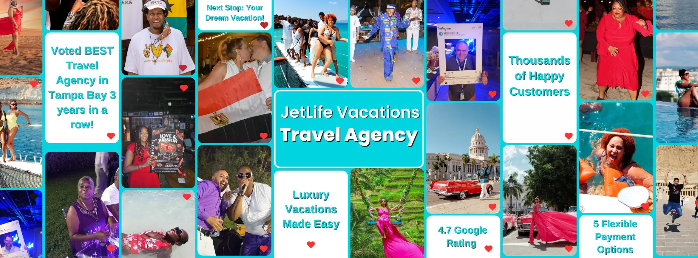 Black-owned 5-star travel agency owner in Tampa Bay planning luxury group vacations to destinations like Bali, South Africa, and Cuba.